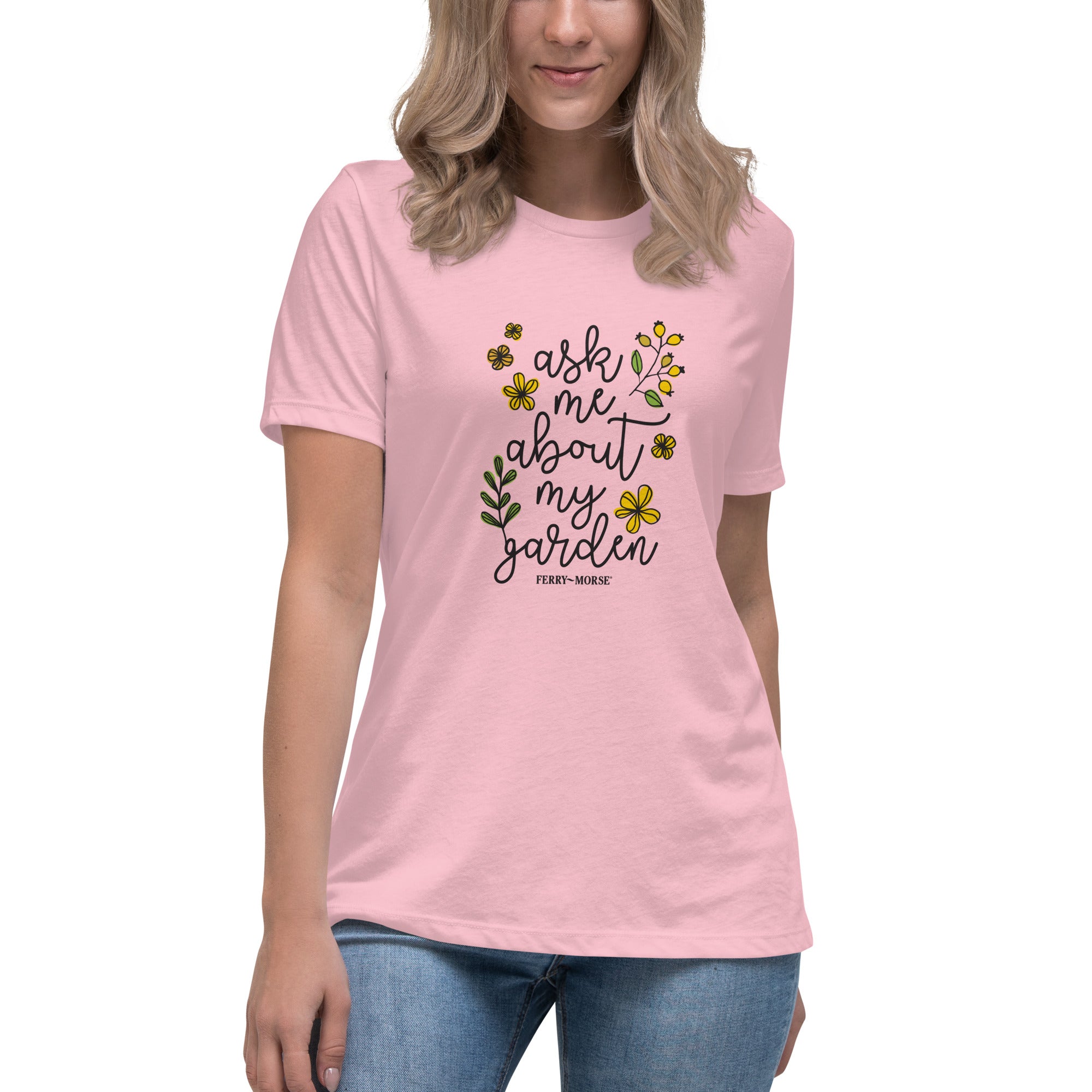 Ask me about my garden shirt pink